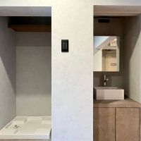 大阪府大阪市東淀川区下新庄６丁目の賃貸物件/洗濯機置き場と、洗面台。