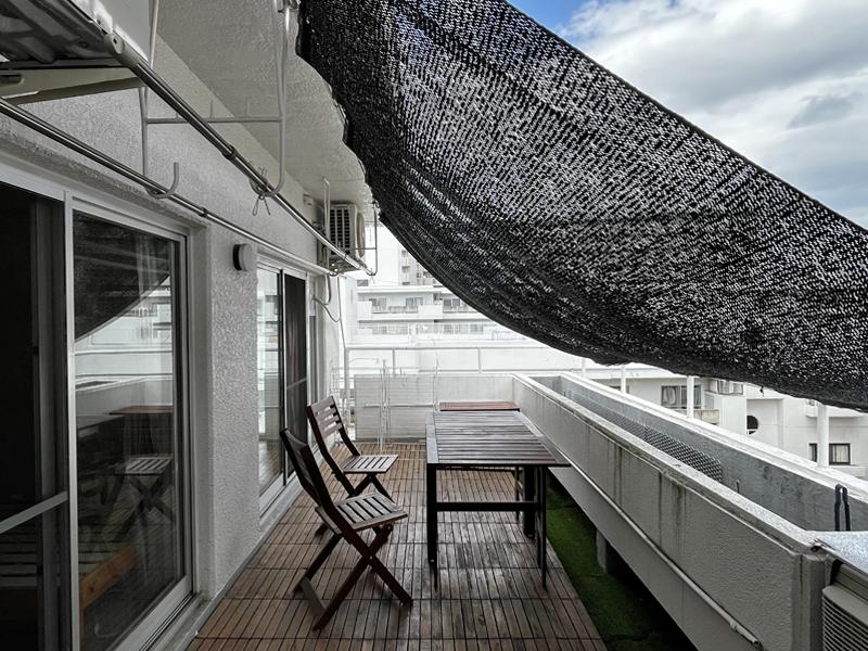 大阪府豊中市上新田４丁目の売買物件/隣の住戸に面しない、プライベートなテラス。