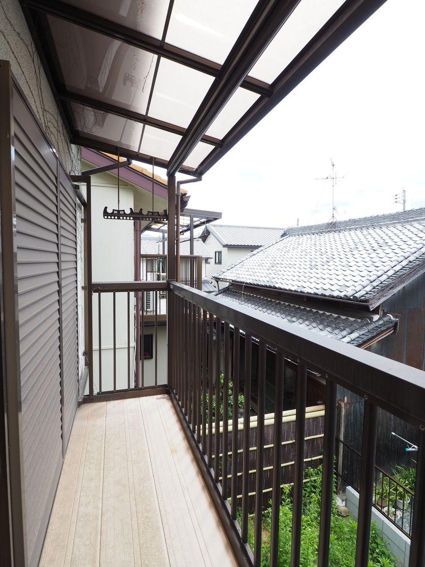 南側ベランダ。専用庭も見下ろせます