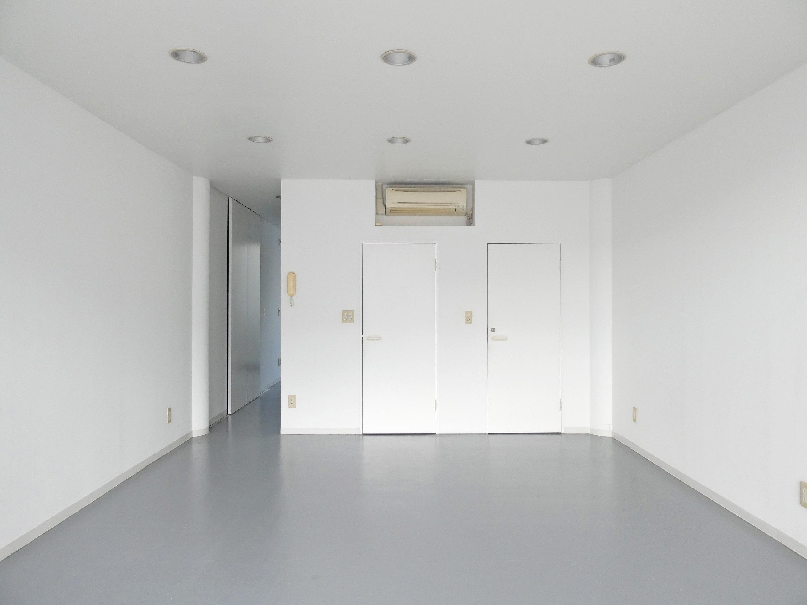 川崎市宮前区神木本町の賃貸物件/すっきりシンプルな室内。右のドアがトイレ、真ん中のドアが浴室です