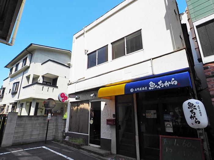路地の突き当たりにある建物