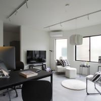 板橋区若木の賃貸物件/11畳洋室。床はフロアタイル、扉は天井まで高さがあるハイドアを採用