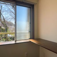 世田谷区等々力の賃貸物件/デスクから。ふと目を横にやると緑が見えます