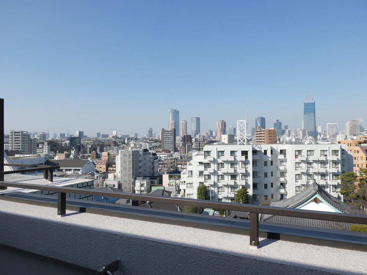 港区白金の賃貸物件/北側のルーフバルコニーからの眺望。遠くまですっきり！