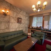 横浜市南区六ツ川の売買物件/玄関横の洋室（応接間）、壁の石材の重厚感がいい