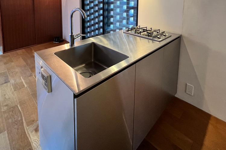 武蔵野市吉祥寺南町の賃貸物件/ミニマルなデザインのステンレスキッチン