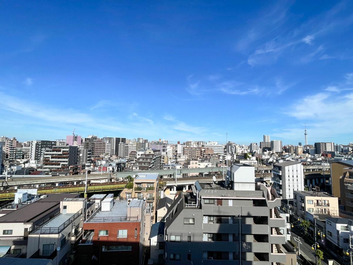 北区田端の賃貸物件/10階からの眺望はこの通り。スカイツリーも見えます