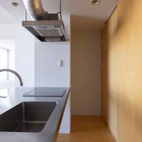 大田区北千束の賃貸物件/キッチンはIHコンロ3口。収納は少なめ
