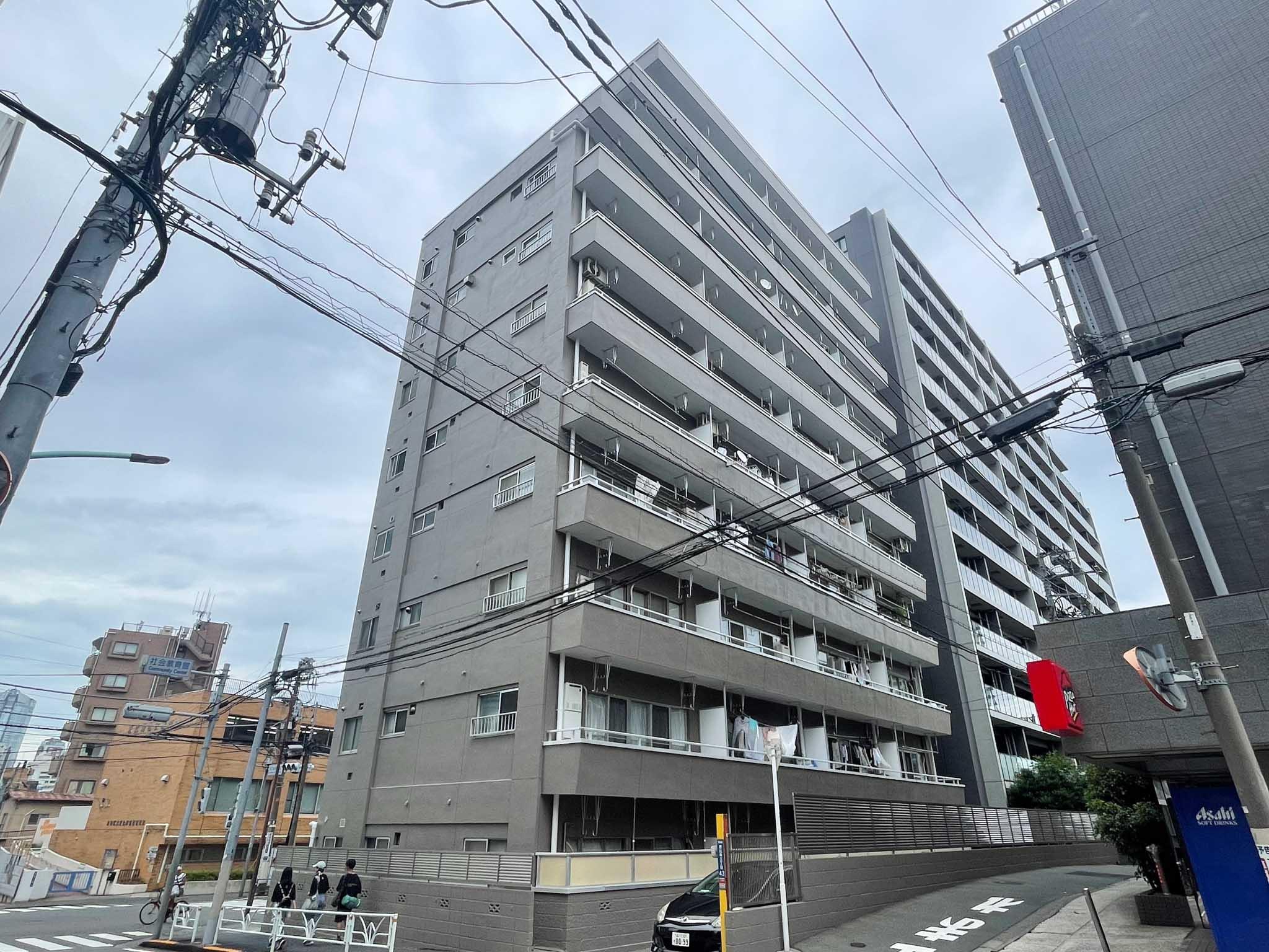 渋谷区恵比寿の賃貸物件/外観を南側から