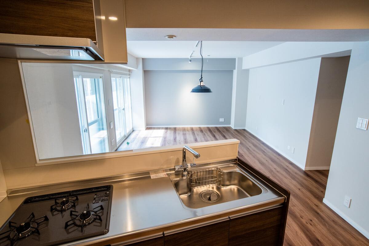 文京区千石の賃貸物件/リビングからのアングル（竣工時に撮影した本区画の写真）