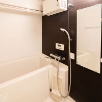 大田区東六郷の賃貸物件/半地下：浴室。追いだき、浴室乾燥機つき