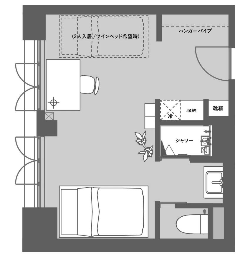 品川区戸越の賃貸物件/Eタイプの間取り図（区画によって若干変わる場合があります）