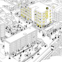 杉並区高円寺北の賃貸物件/高円寺アパートメントに新築のテラス棟が加わり、3棟がゆるやかにつながる場となっています