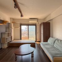板橋区大山東町の賃貸物件/部屋の全貌はこんな感じ。細長い形状だからスペースを使い分けしやすい間取り※ソファは撤去済み