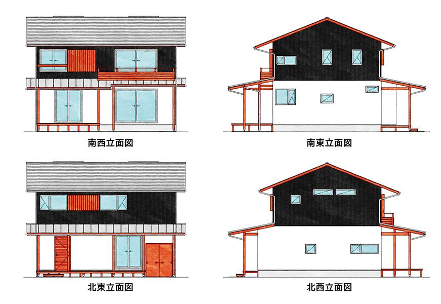 茨城県つくば市倉掛の売買物件/A区画参考プラン立面図