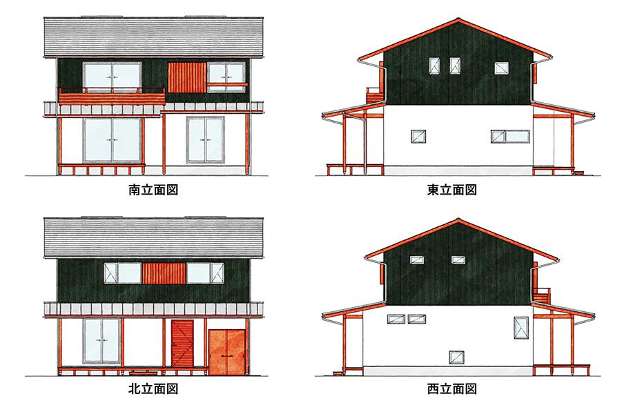 茨城県つくば市倉掛の売買物件/B区画参考プラン立面図
