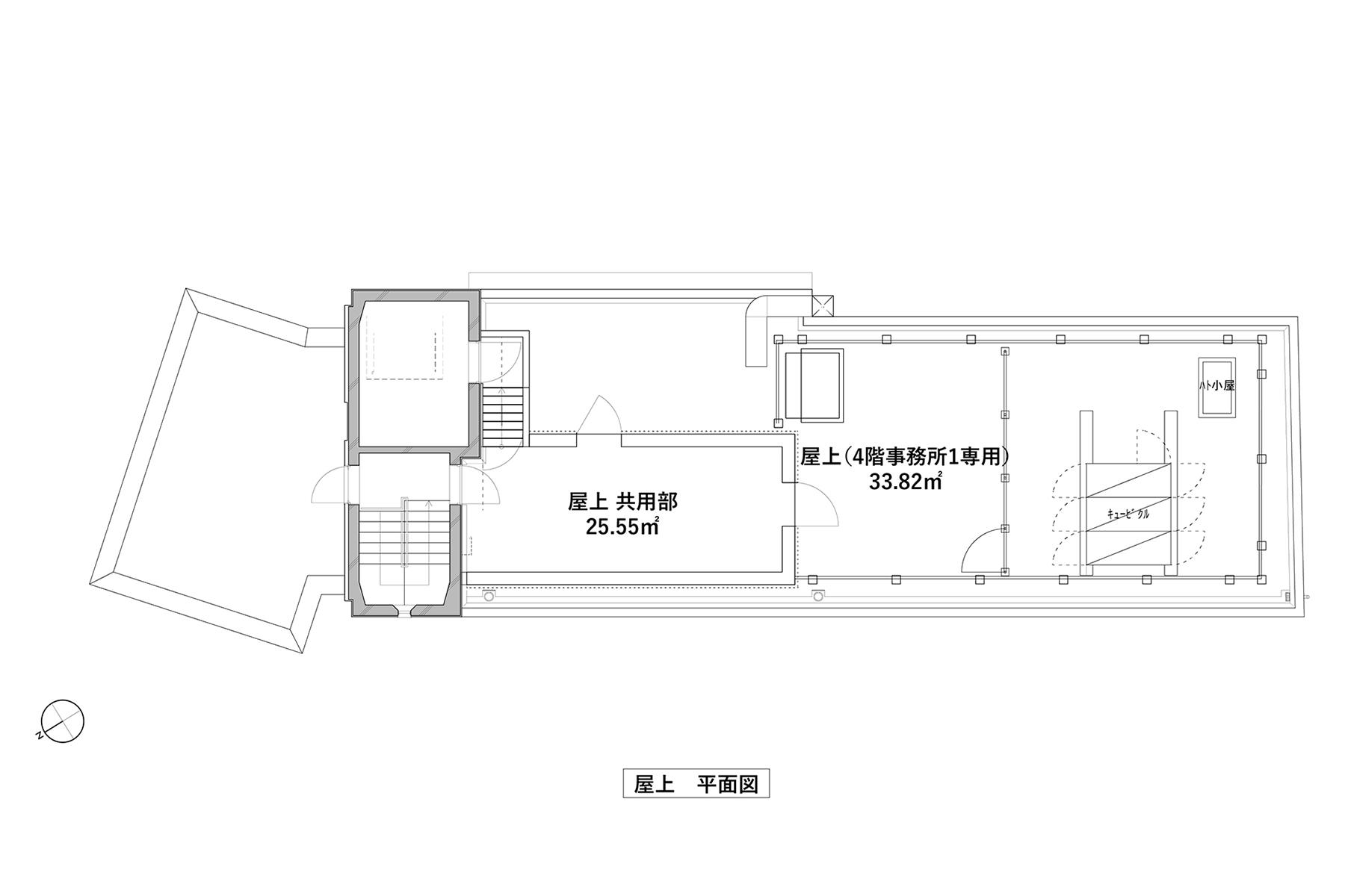 渋谷区渋谷の賃貸物件/屋上は共用と4階事務所1専用の2種類があります