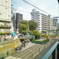 渋谷区渋谷の賃貸物件/2階事務所6のバルコニーからの景色。並木橋が見えます。3階事務所2、4階事務所2もこんな景色です
