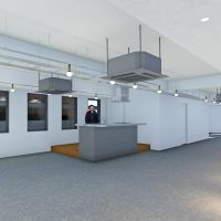 渋谷区渋谷の賃貸物件/3階事務所1の完成イメージパース。こちらも夜間の照明を点灯した時のもの