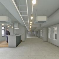 渋谷区渋谷の賃貸物件/3階事務所1の完成イメージパース。夜に照度を落とすとこんな感じの室内になります