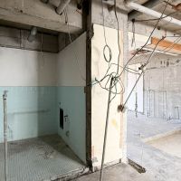 豊島区長崎の売買物件/浴室。正面の壁はコンクリートブロックなので、解体可能。右側はPSなので解体不可