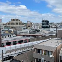 目黒区鷹番の賃貸物件/実際、この位の至近距離に電車が見えます