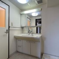 目黒区鷹番の賃貸物件/洗面所。左手のドアはトイレです