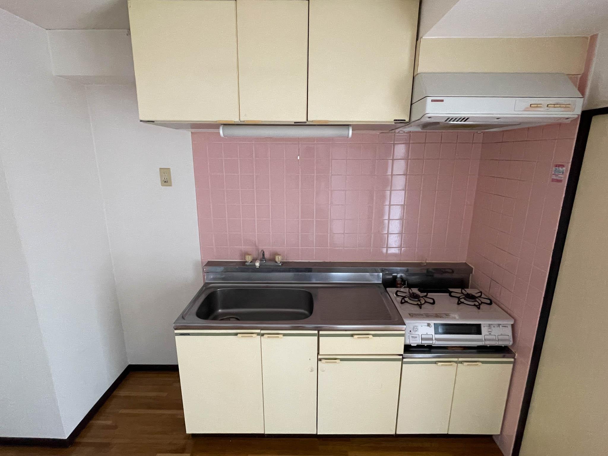 豊島区千早の賃貸物件/キッチンにはグリル付きの2口ガステーブルが設置済み