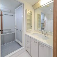文京区本駒込の賃貸物件/洗面所は大きめで、日用品を置いておくスペースも十分。