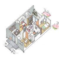 神奈川県横浜市港北区篠原町の賃貸物件/庭棟の間取りイメージスケッチ