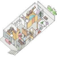 神奈川県横浜市港北区篠原町の賃貸物件/山棟の間取りイメージスケッチ