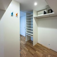 渋谷区代々木の売買物件/ウォークインクローゼットを反対のアングルで。入口部分は棚の仕様になっている