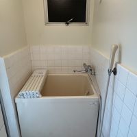 目黒区上目黒の賃貸物件/バスルーム。スペースはコンパクトです。