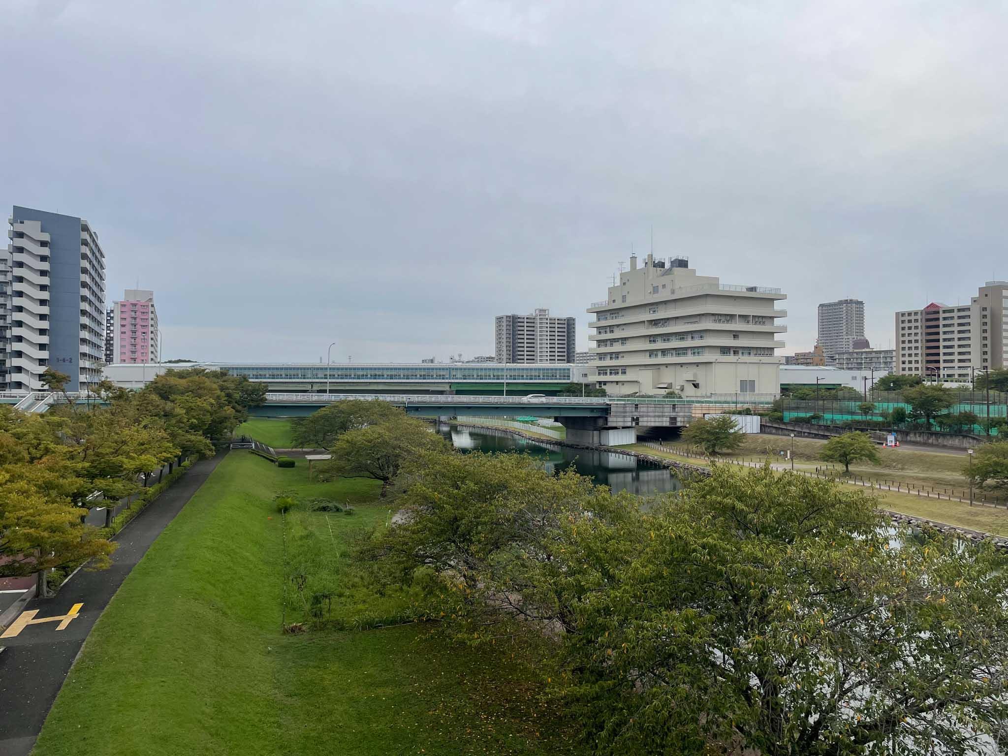 江戸川区小松川町の賃貸物件/川にかかる橋からパシャリ。もう少し天気がよかったらなあ