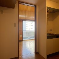 千代田区九段南の賃貸物件/玄関からのアングル。左側に冷蔵庫を置きます