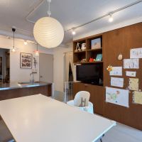 世田谷区池尻の売買物件/造作の棚はテレビボードも兼ねている