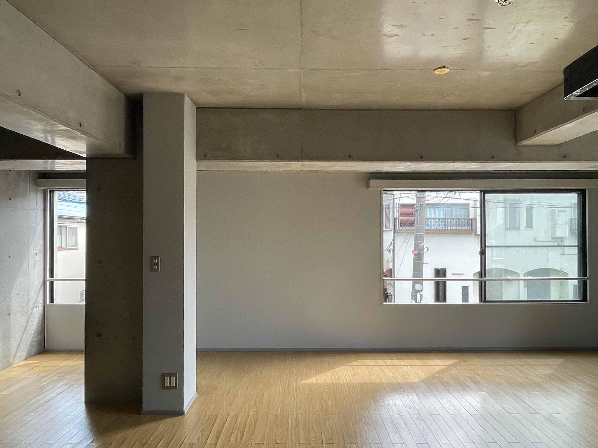 三鷹市井の頭の賃貸物件/西側に向かって。柱の周りをどうレイアウトするかが肝になりそうです