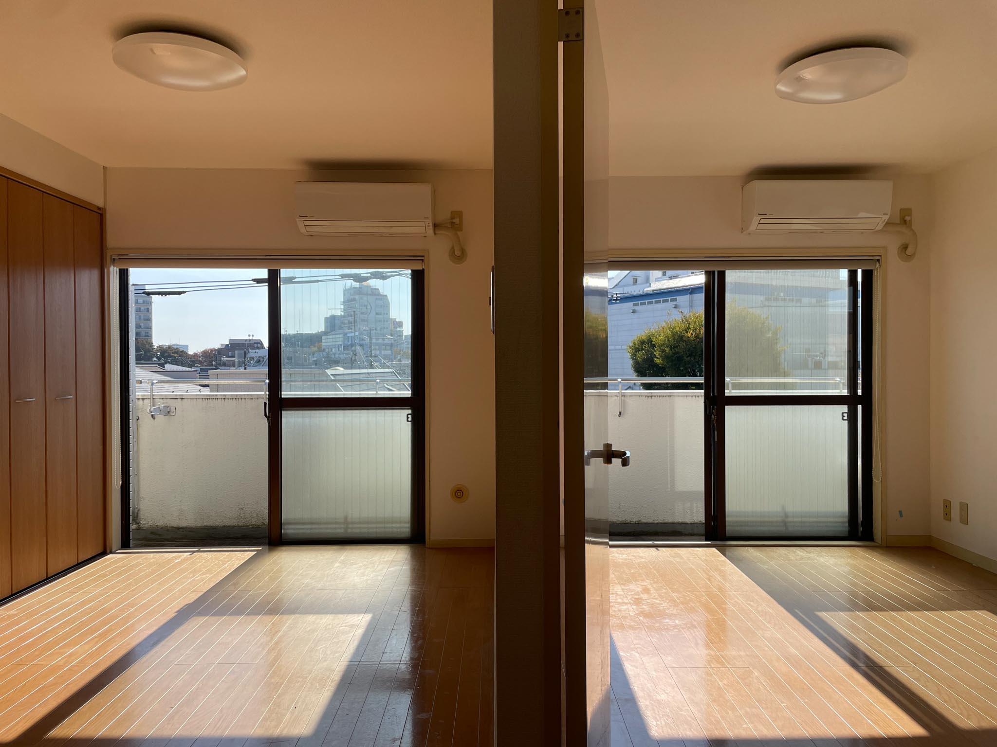 世田谷区上北沢の賃貸物件/南側からたっぷりと光が差し込んできて、窓の外は抜けがあります