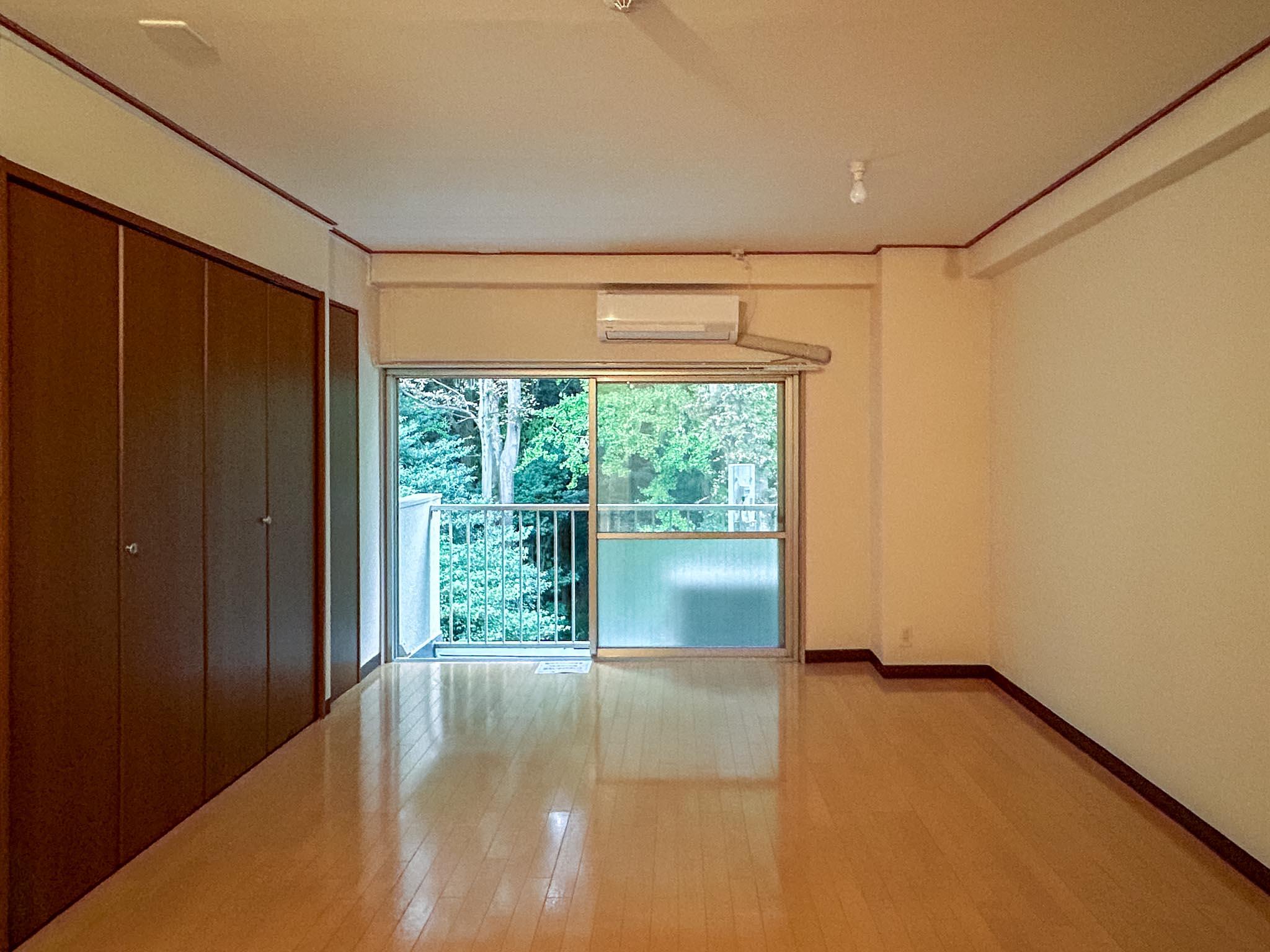 渋谷区代々木の賃貸物件/部屋からみえる、窓一面の緑