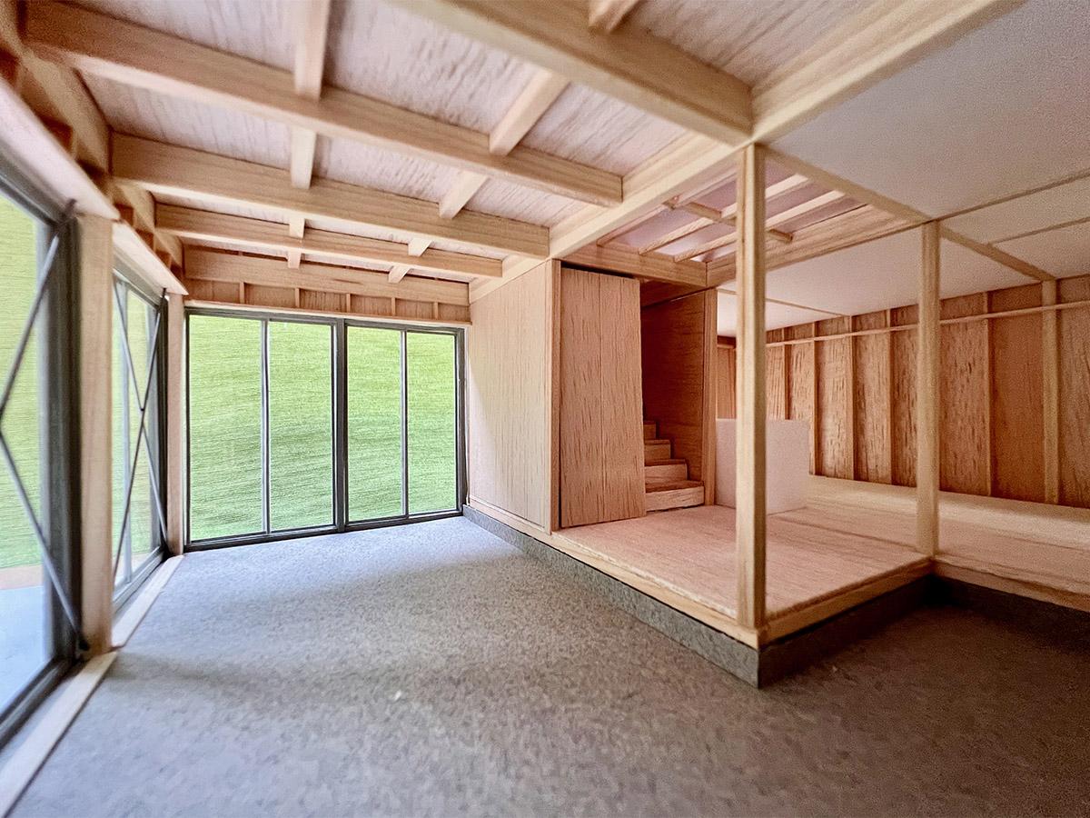 西東京市柳沢の売買物件/建物Bタイプのイメージ模型：広い土間はワークスペースやアトリエにも