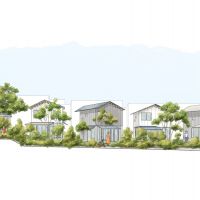 西東京市柳沢の売買物件/イメージパース：樹木や草花が、連続的な緑の風景をつくり、四季折々で違う表情を見せます。庭や土間空間の目隠しの役割もあります