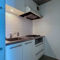 世田谷区代田の賃貸物件/キッチンはコンパクトですが、使いやすそう。ガスコンロは3口あるので、しっかり料理したい方も作業しやすそうです