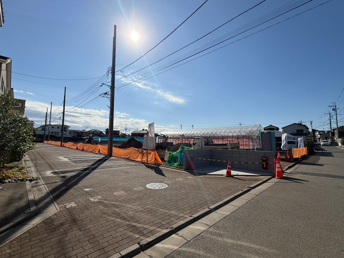 埼玉県新座市新堀1-14の売買物件/現場写真。北東の角からみて