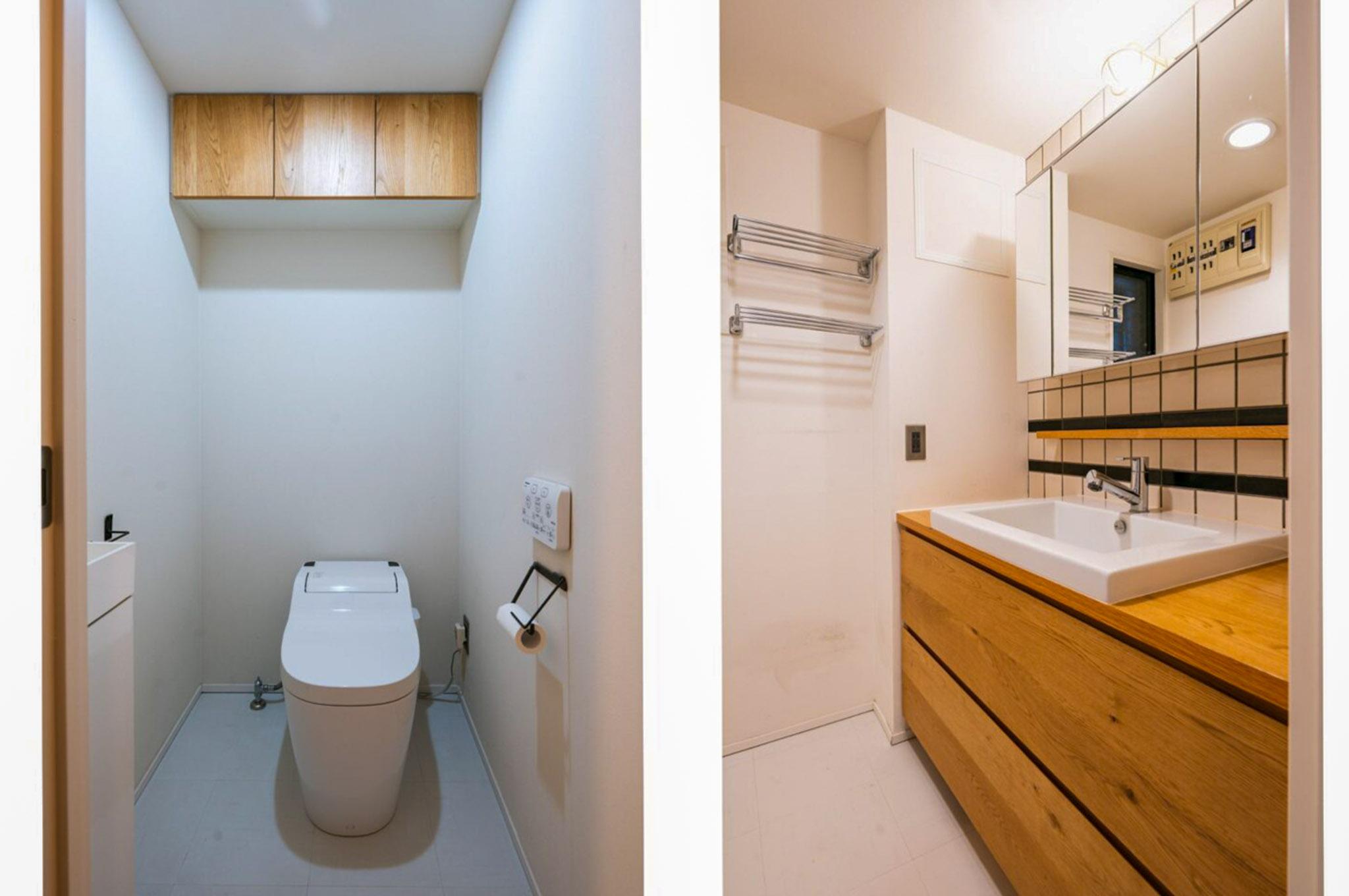 横浜市港北区箕輪町の売買物件/シンプルな白基調の水回り空間