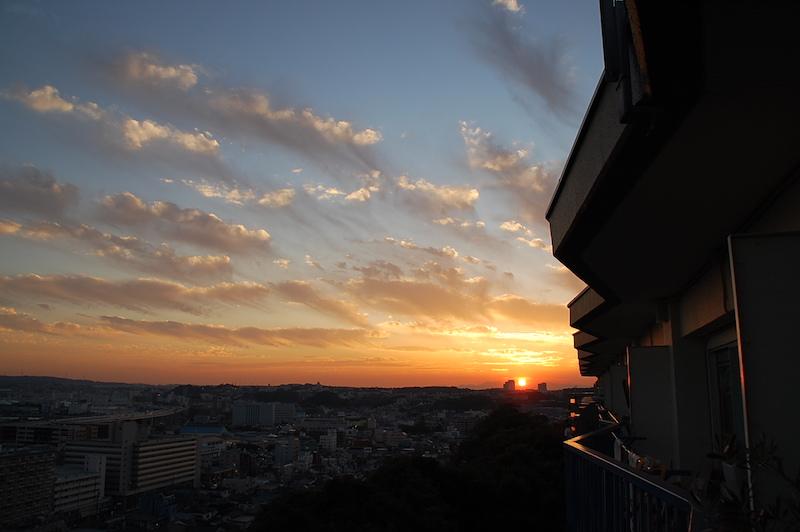 夕日もこの通り、毎日が楽しみ