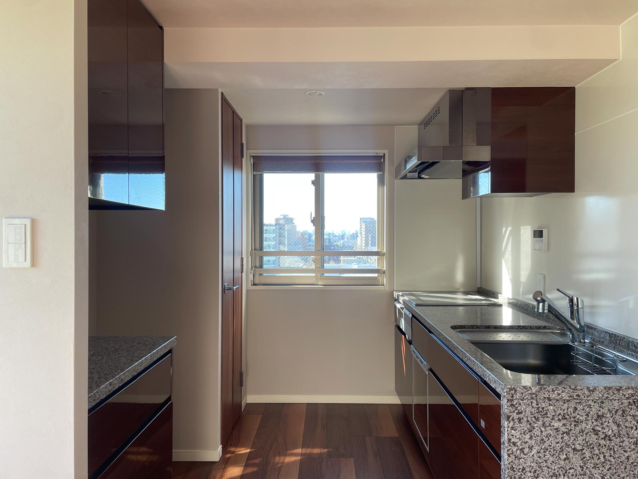 江戸川区篠崎町の賃貸物件/キッチンスペース。サイドにも窓があります