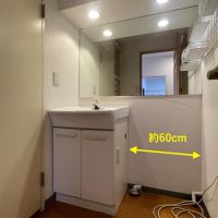 練馬区旭丘の賃貸物件/洗面所。洗濯機置き場の幅は約60cm