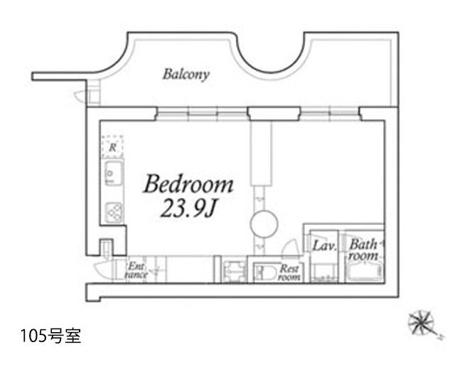 渋谷区上原の賃貸物件/105号室図面