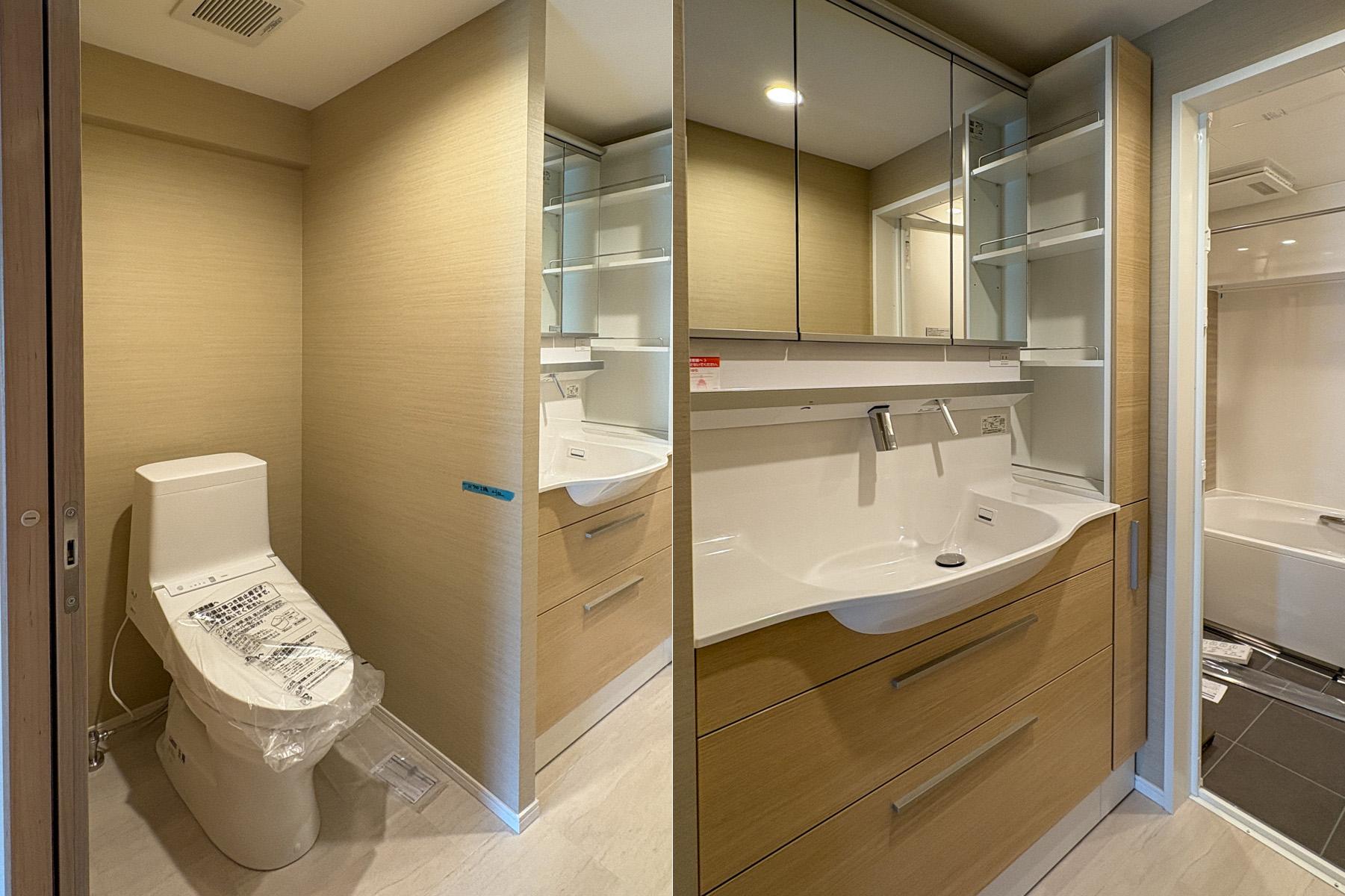 新宿区弁天町の賃貸物件/トイレと洗面台