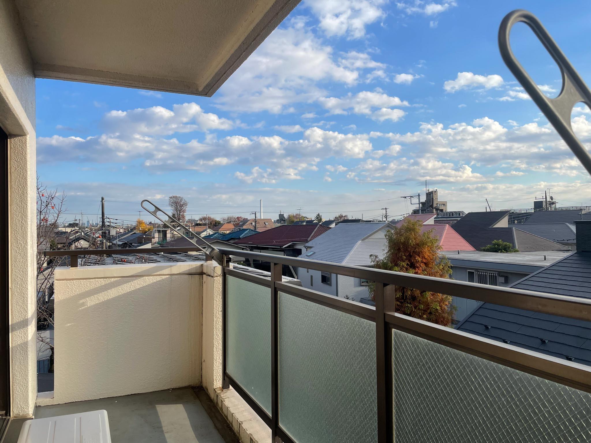 杉並区西荻南の賃貸物件/ベランダもスッキリ抜けています
